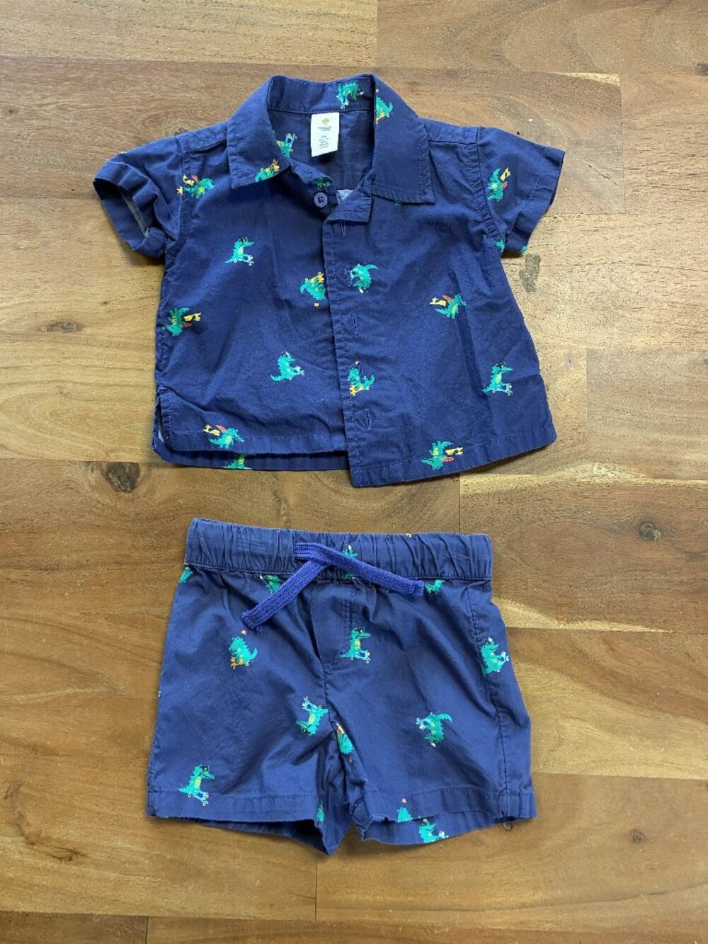 Tucker and Tate- Collared button-down shirt and matching pull-on shorts
